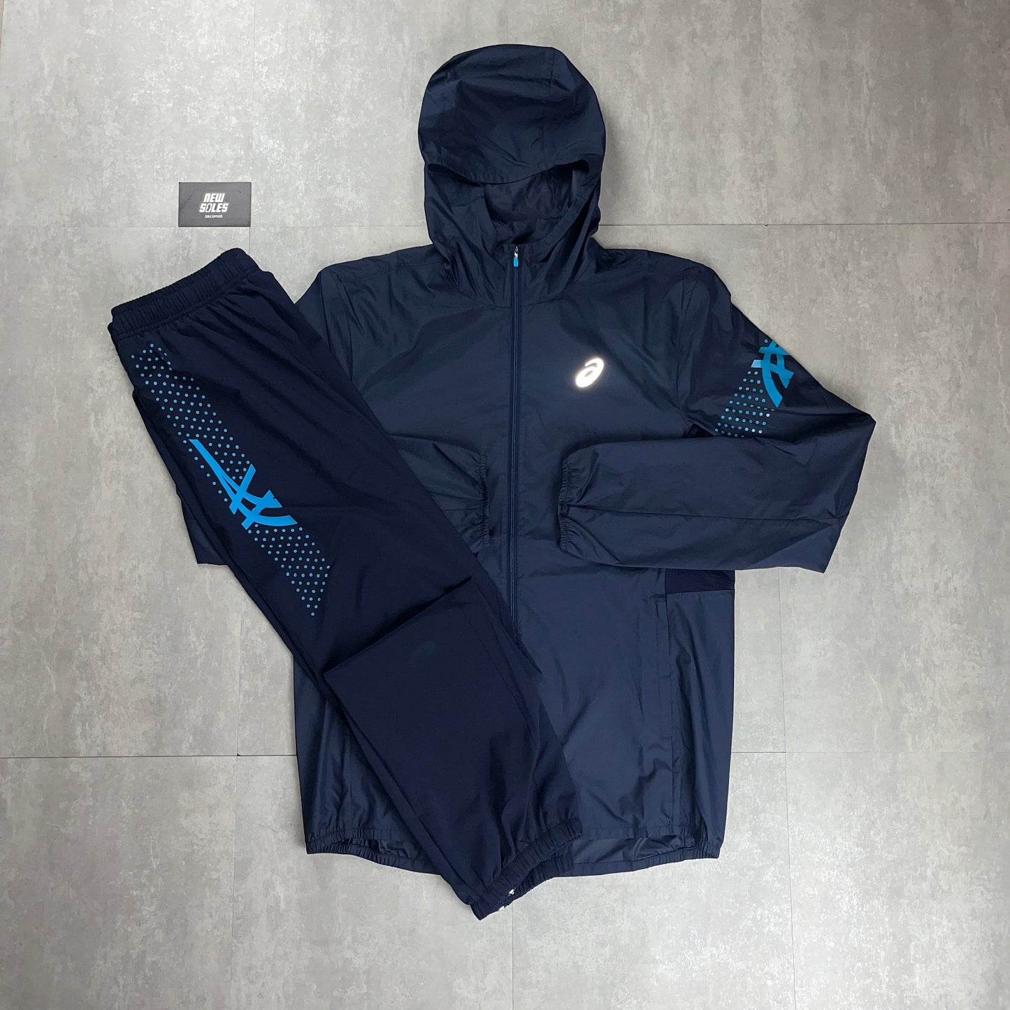 Asics Icon Jacket & Icon Track Pants Navy Set