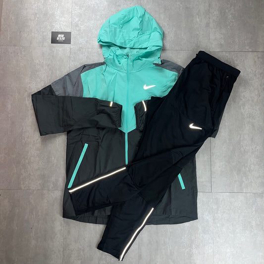 Nike Windrunner Jacket Turquoise Blue & Black Nike Phenom Pants Set