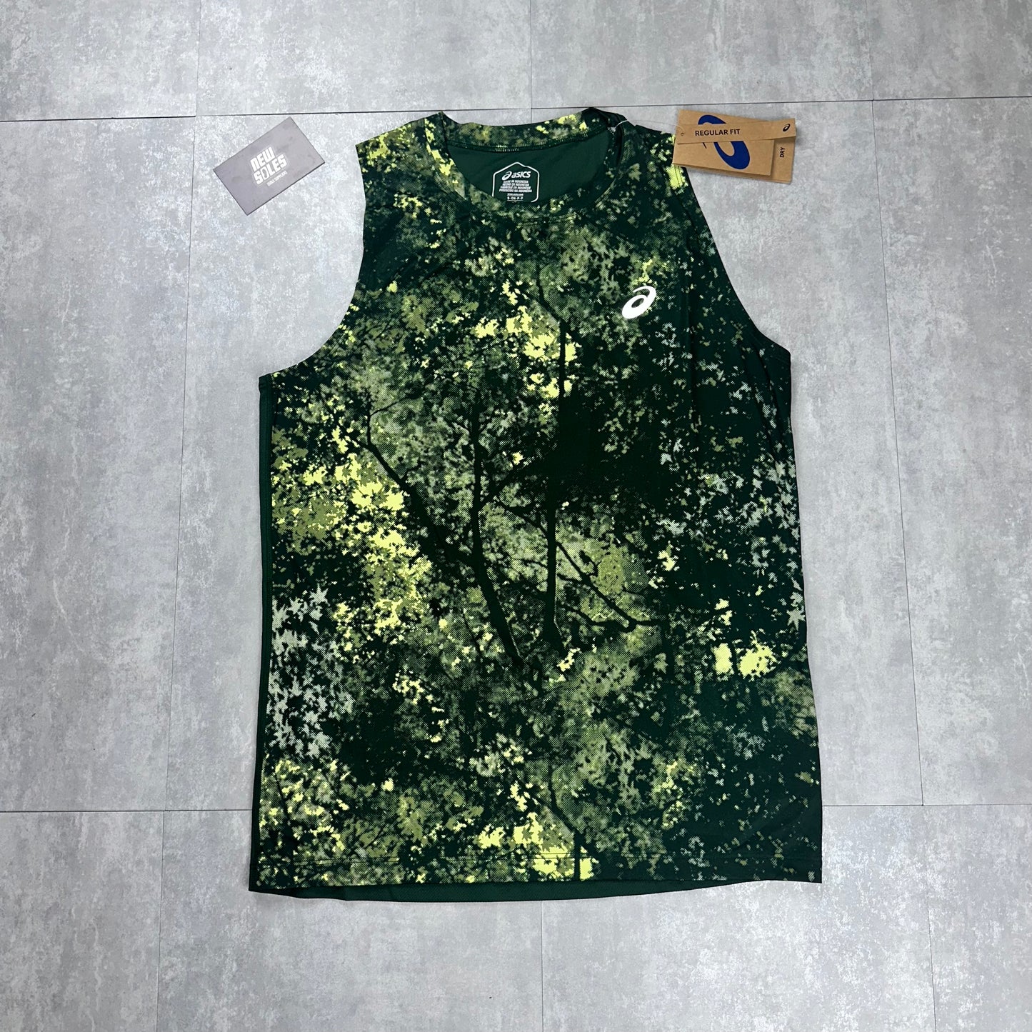 Asics All Over Print SS T-Shirt Vest 'Green'