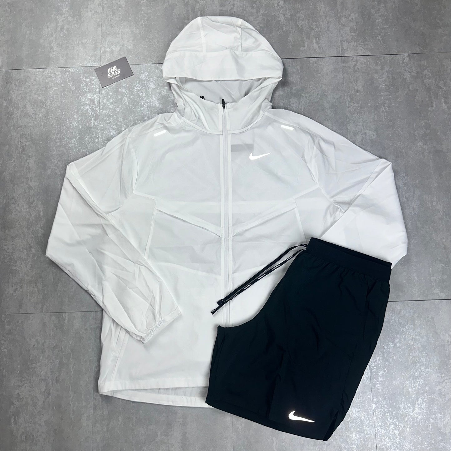Nike Windrunner & Flex Stride Shorts Set 'Ice White/Black'