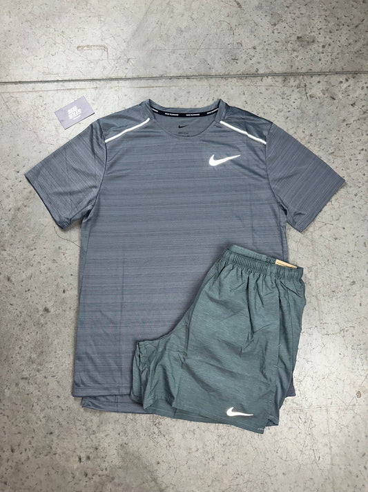 Nike Miler 1.0 & Challenger Shorts Set 'Grey'