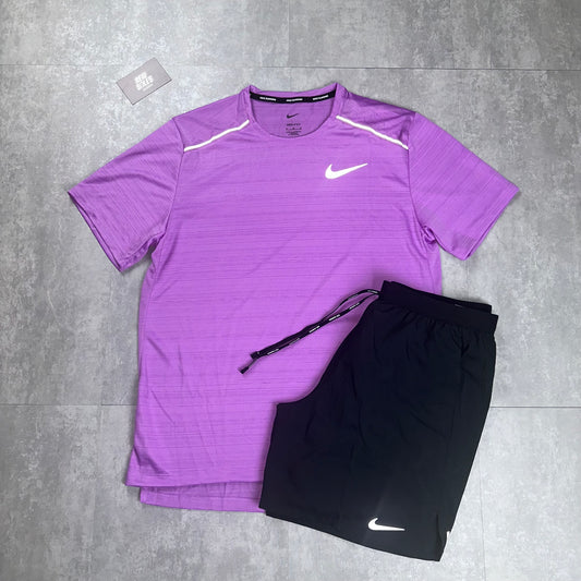 Nike Miler 1.0 & Flex Stride Shorts Set 'Rush Fuschia/Black'