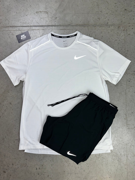 Nike Miler 1.0 & Flex Stride Shorts Set 'White/Black'