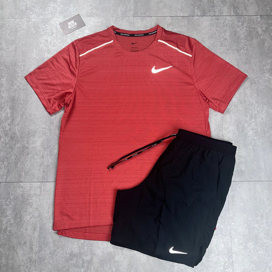 Nike Miler 1.0 & Flex Stride Shorts Set 'Adobe/Black'