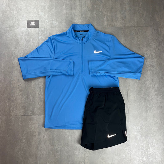 Nike Pacer 1/2 Zip University Blue & Black Flex Stride Shorts Set