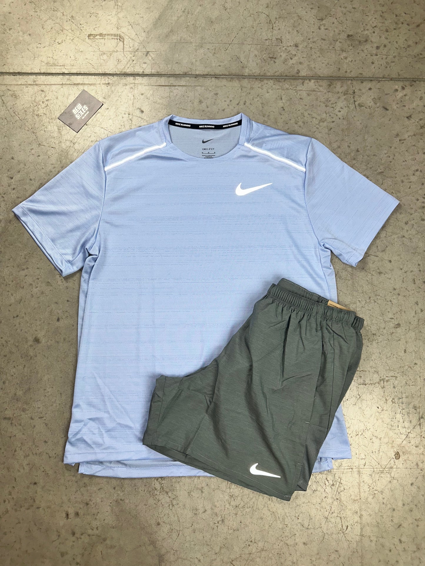 Nike Miler 1.0 & Challenger Shorts Set 'Cobalt Bliss/Grey'