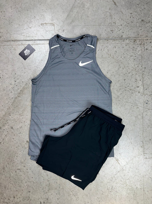 Nike Miler Vest 1.0 & Flex Stride Shorts Set 'Grey/Black'