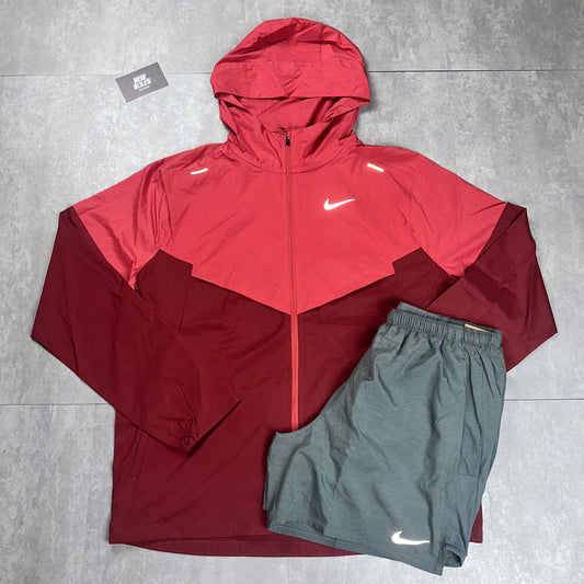 Nike Windrunner & Challenger Shorts Set 'Adobe/Grey'