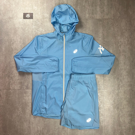 Asics Icon Jacket & Icon Shorts Baby Blue Set