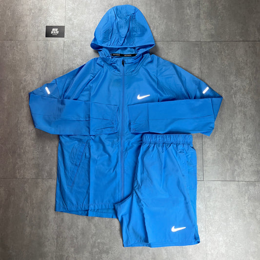 Nike Repel Miler Windrunner Jacket University Blue & University Blue Challenger Shorts Set