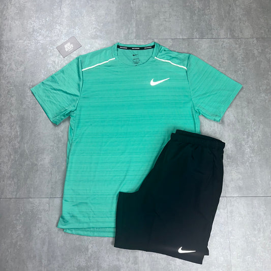 Nike Miler 1.0 & Challenger Shorts Set 'Mint/Black'