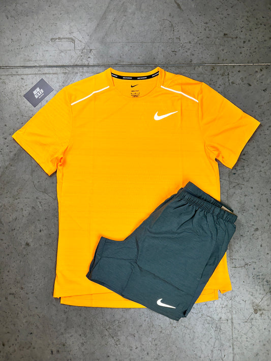 Nike Miler 1.0 & Challenger Shorts Set 'Laser Orange/Grey'