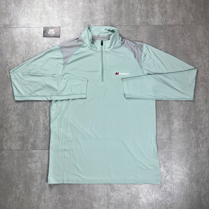 Berghaus Tech 1/4 Zip & Tech T-Shirt/Shorts Mint Green Bundle Set