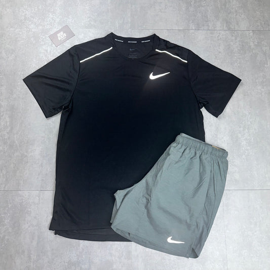 Nike Miler 1.0 & Challenger Shorts Set 'Black/Grey'