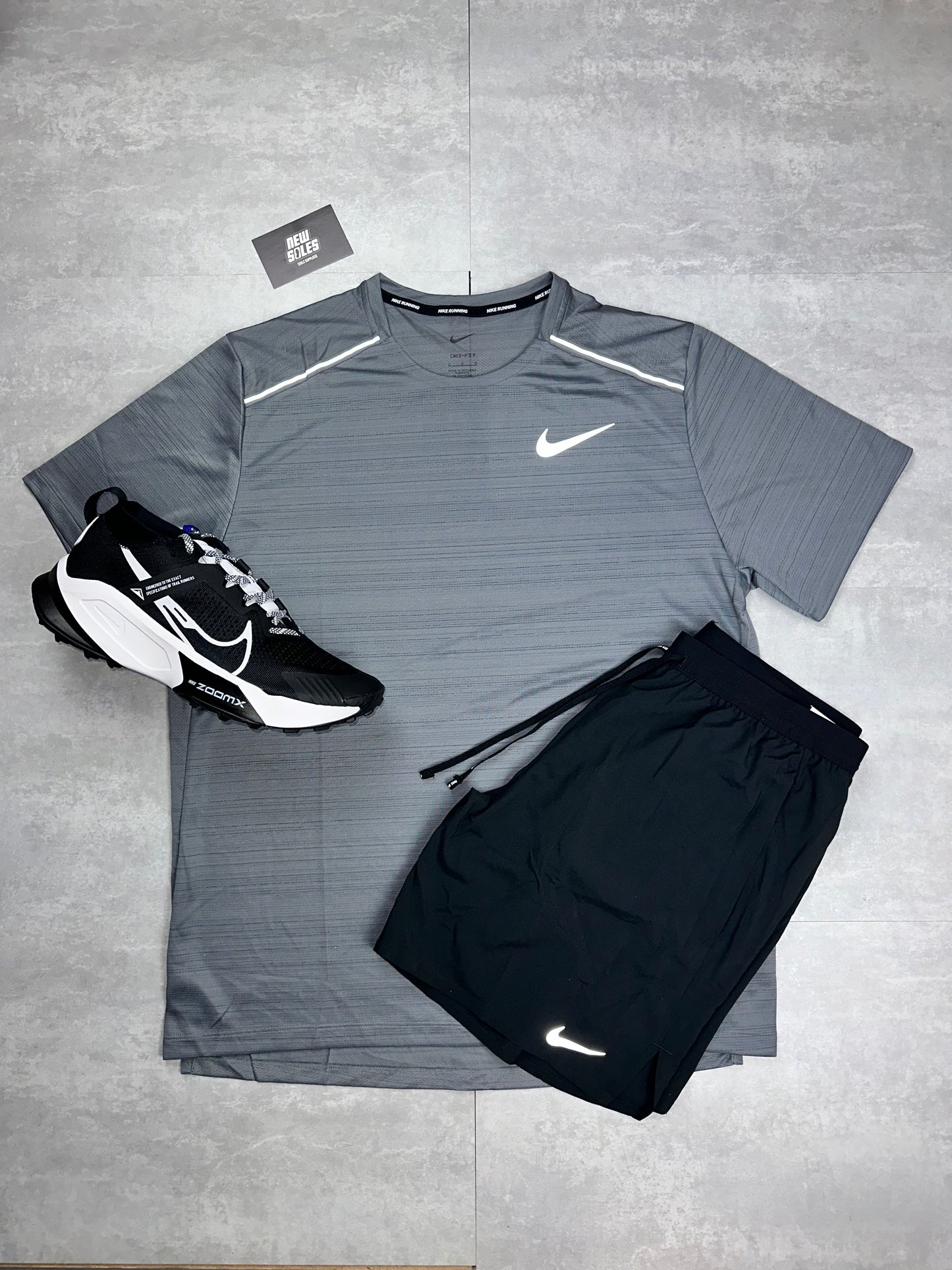 Nike Miler 1.0 & Flex Stride Shorts Set 'Grey/Black'