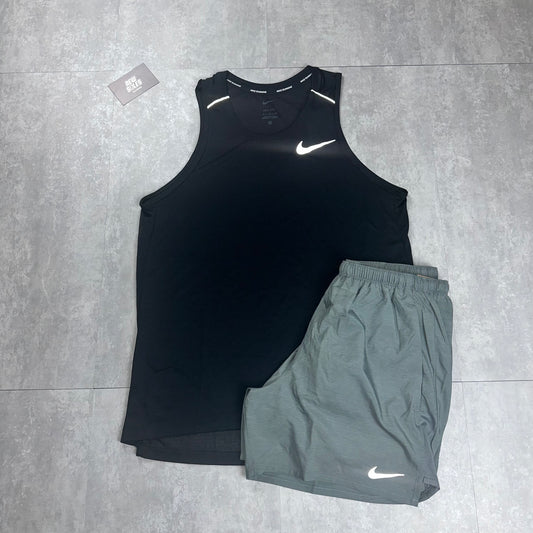 Nike Miler Vest 1.0 & Challenger Shorts Set 'Black/Grey'