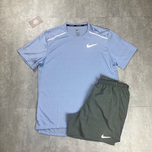 Nike Miler 1.0 & Challenger Shorts Set 'Cobalt Bliss/Grey'