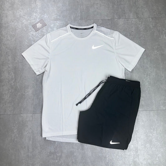 Nike Miler 1.0 & Flex Stride Shorts Set 'White/Black'