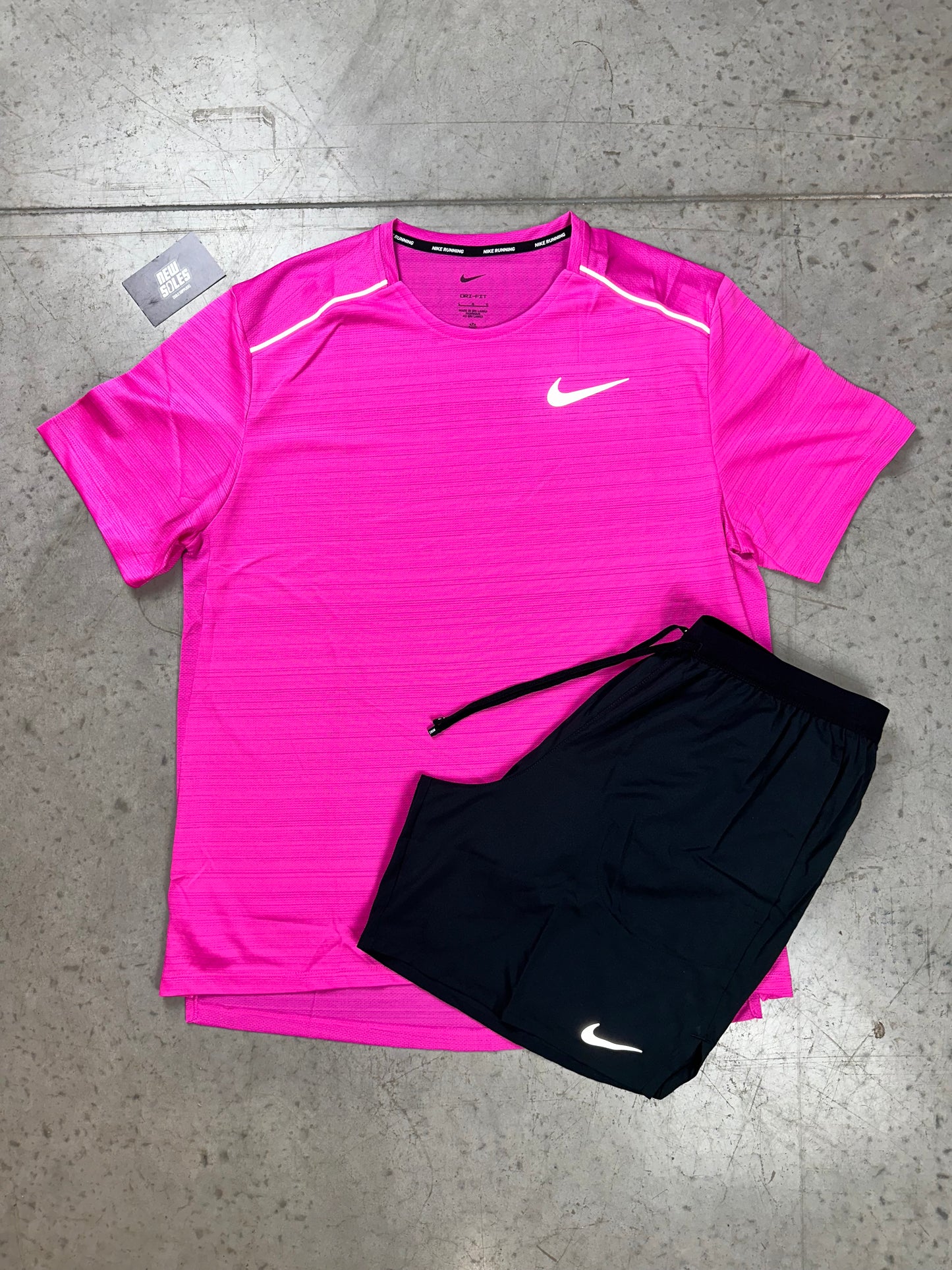 Nike Miler 1.0 & Flex Stride Shorts Set 'Laser Pink/Black'