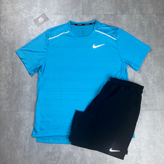 Nike Miler 1.0 & Challenger Shorts Set 'Baltic Blue/Black'