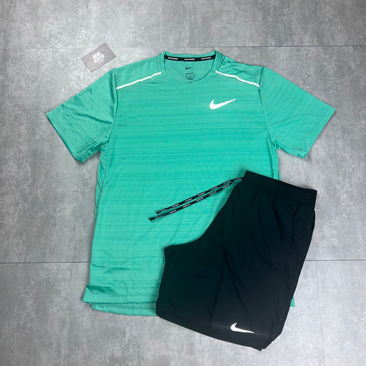 Nike Miler 1.0 & Flex Stride Shorts Set 'Mint/Black'