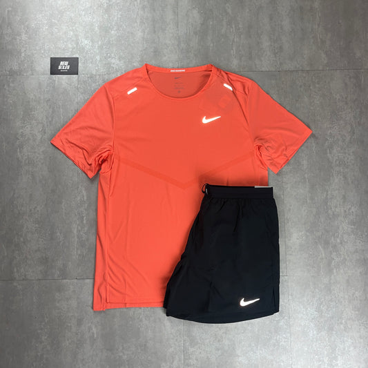 Nike ADV T-Shirt Orange & Black Flex Stride Shorts Set