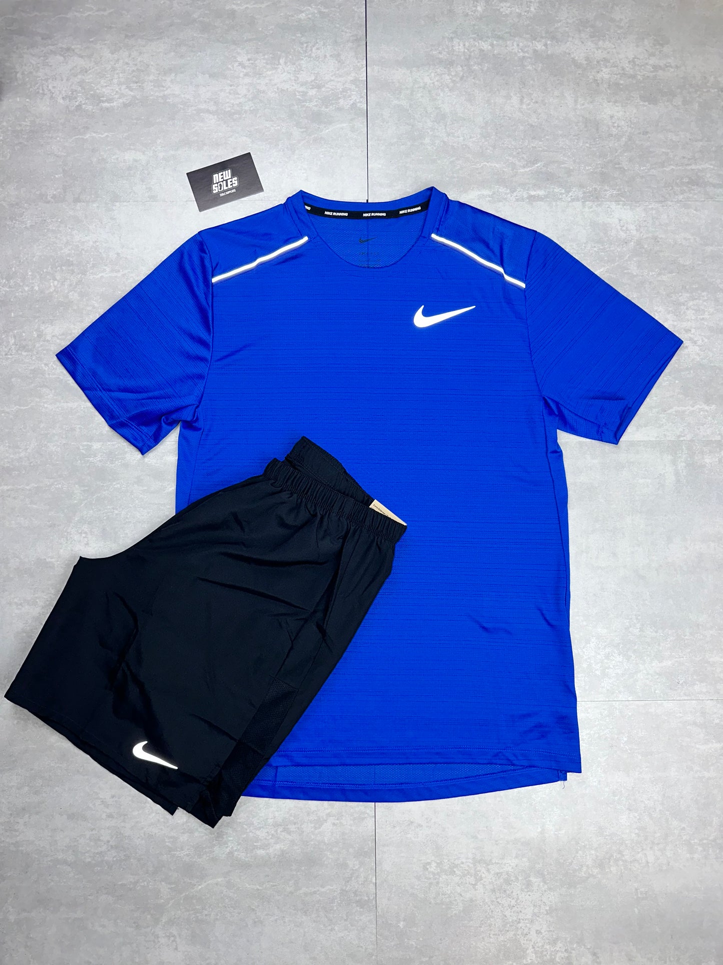 Nike Miler 1.0 & Challenger Shorts Set 'Royal Blue/Black'