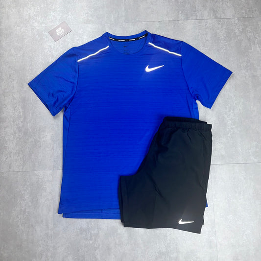 Nike Miler 1.0 & Challenger Shorts Set 'Royal Blue/Black'