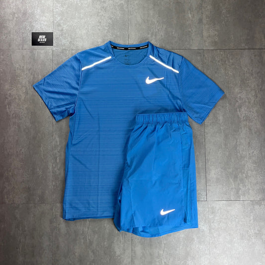 Nike Miler 1.0 T-Shirt University Blue & University Blue Challenger Shorts Set