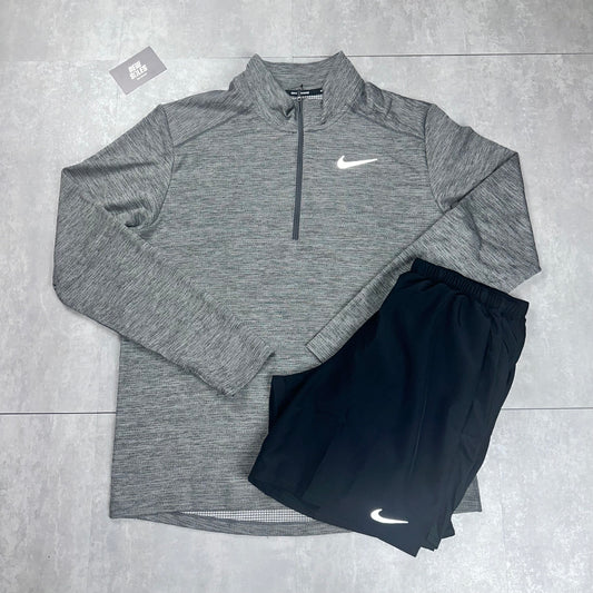 Nike Pacer Quarter-Zip & Challenger Shorts Set 'Iron Grey/Black'