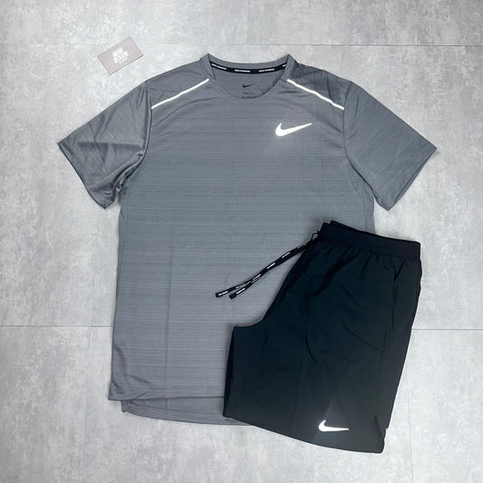 Nike Miler 1.0 & Flex Stride Shorts Set 'Grey/Black'