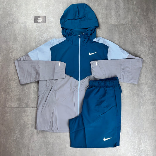 Nike Windrunner Jacket & Challenger Shorts Set Green Abyss