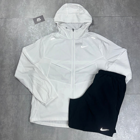 Nike Windrunner & Challenger Shorts Set 'Ice White/Black'