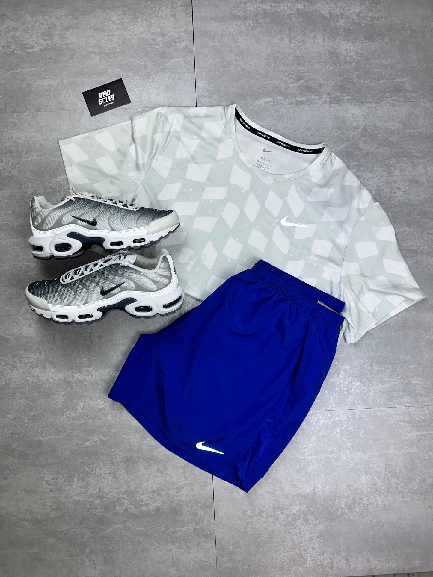 Nike Miler 2.0 & Challenger Shorts Set 'Photon/Royal Blue'