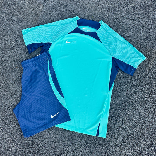 Nike Dri-Fit Strike T-Shirt & Shorts Set 'Hyper Turquoise'