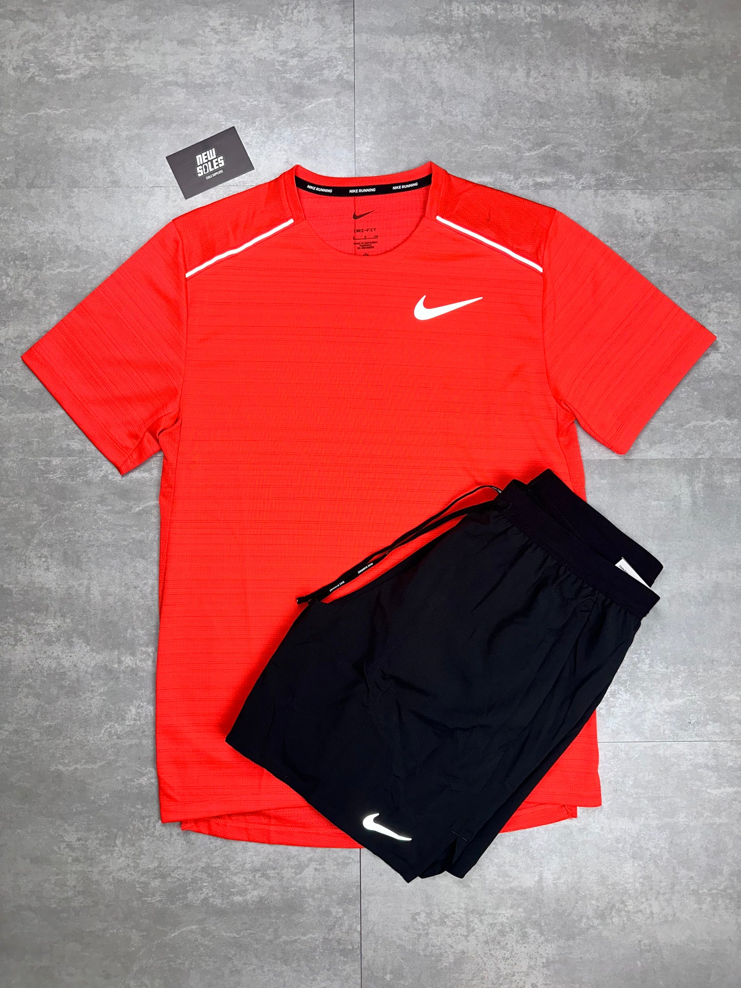 Nike Miler 1.0 & Flex Stride Shorts Set 'Red Crimson/Black'