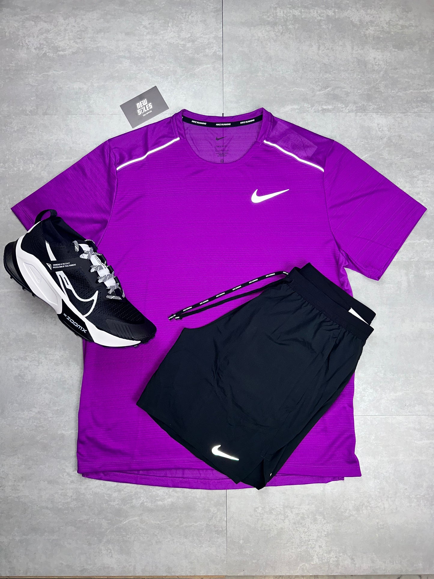 Nike Miler 1.0 & Flex Stride Shorts Set 'Purple Grape/Black'