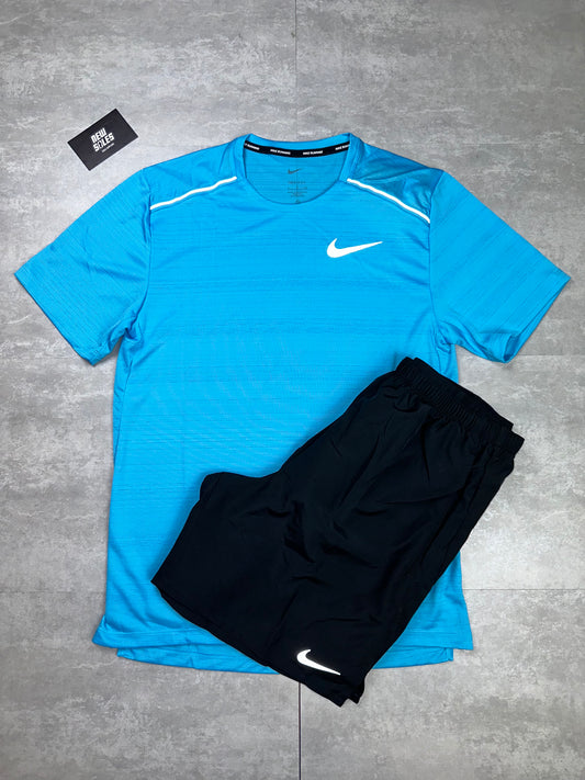 Nike Miler 1.0 & Challenger Shorts Set 'Baltic Blue/Black'