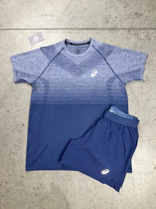 Asics Seamless SS & Road Shorts Set 'Thunder Blue'