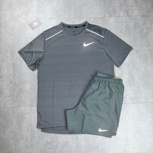 Nike Miler 1.0 & Challenger Shorts Set 'Grey'