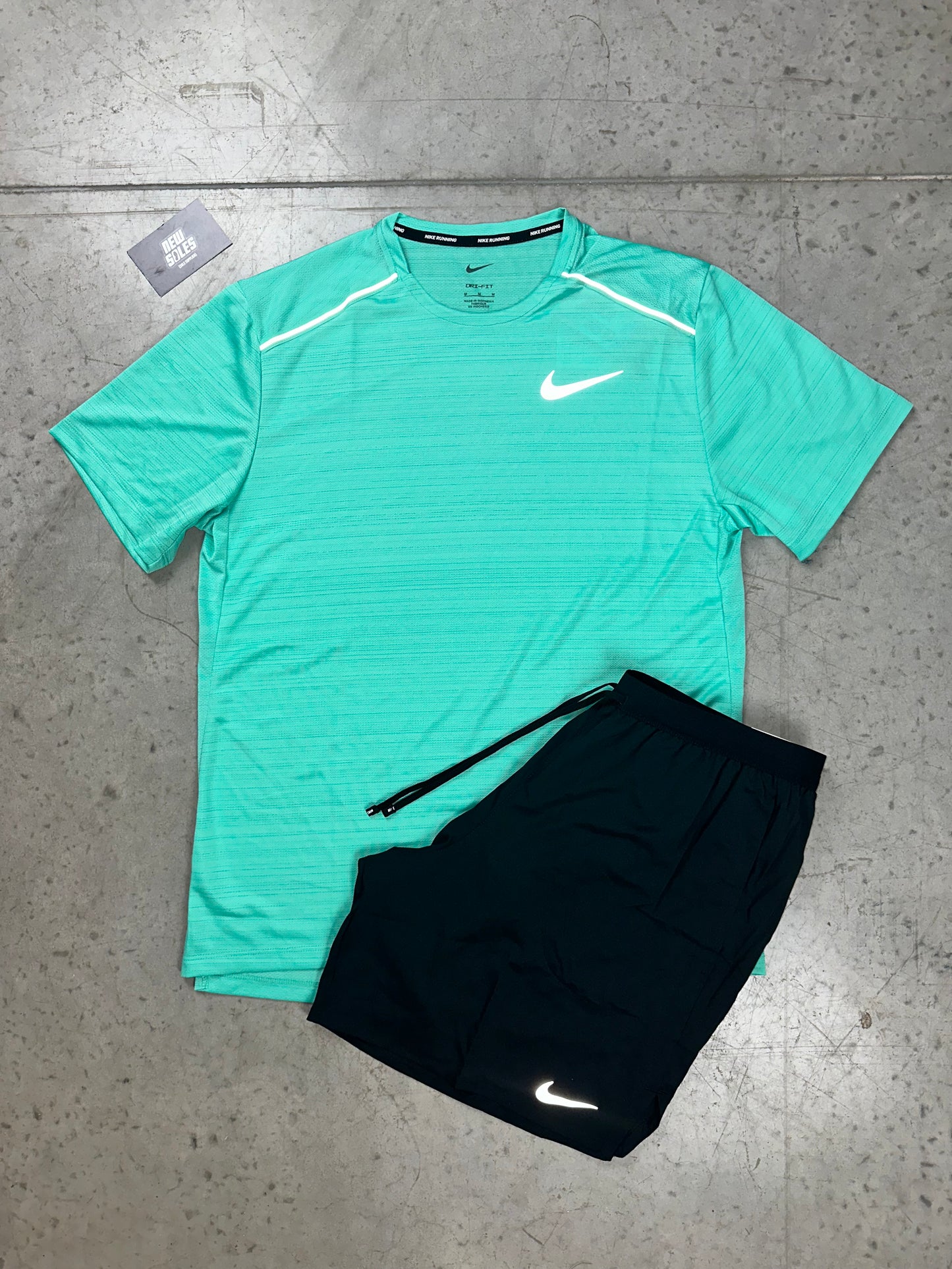 Nike Miler 1.0 & Flex Stride Shorts Set 'Mint/Black'